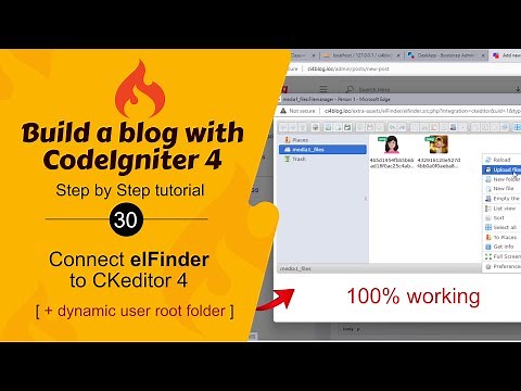 #30. Connect elFinder (File Manager) to CKEditor 4 in CodeIgniter 4
