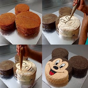 162K views · 10K reactions | To design a cartoon drawing on a cake easier design implementation #crafts #drawing | Bright Art and Crafts | Facebook