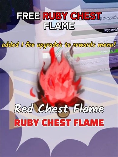 Free ruby chest flame 🤑 #roblox #99nightintheforest