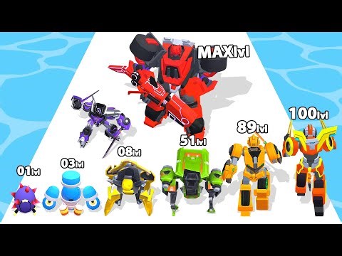 ROBOT EVOLUTION RUN - Level Up Robo Max Level Gameplay (Robots Run: Runner Evolution Games)