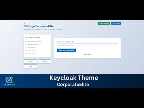 Keycloak Theme Demo | Login, Email, OTP & Authentication UI (CorporateElite – DKForge)