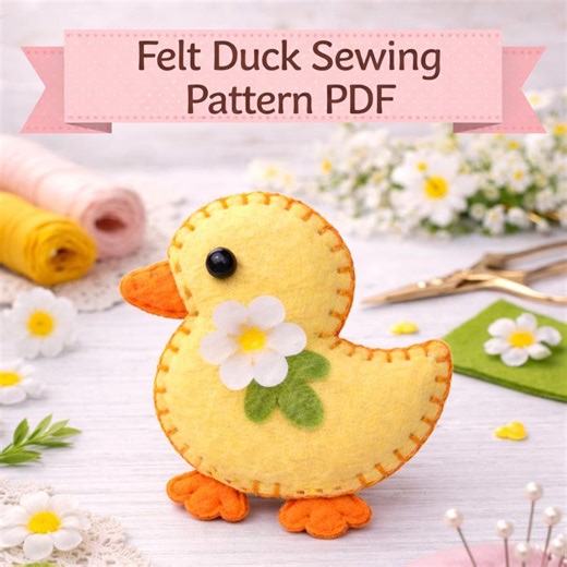 Felt Duck Sewing Pattern PDF, Easy Beginner Felt Animal Tutorial, Spring Easter Decor DIY, Cute Plush Duck Pattern, Handmade Gift Idea - Etsy Australia