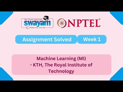 Machine Learning, ML Week 1 || NPTEL ANSWERS 2026 #nptel #nptel2026 #myswayam