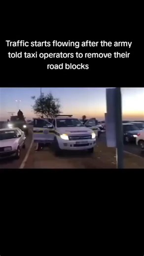 Traffic start flowing after the army told taxi operators to remove their road blocks. | Ibro Makanaki Olalekan