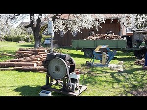 Deutz MAH 714 Stationary Engine Generator: at full load - woodcutting