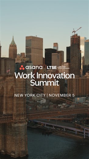 Asana on Instagram: "The energy. The innovation. The connections that change everything. Work Innovation Summit lands in NYC on November 5. Where groundbreaking AI strategies meet the leaders putting them into action. Where the future of work isn't theoretical—it's happening in real time. Learn. Experience. Connect. See you in the city that never stops innovating."