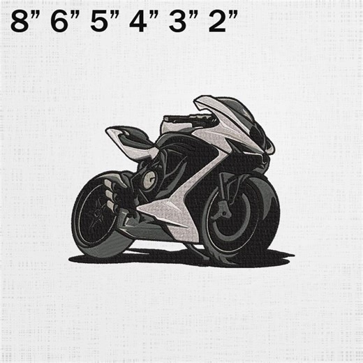 Bike Embroidery - Realistic Motorcycle Machine File - Racing Bike Pattern - 6 Sizes - Etsy