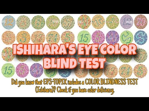 ISHIHARA COLOR BLIND TEST PLATES // EPS TOPIK SKILL TEST EYE VISION