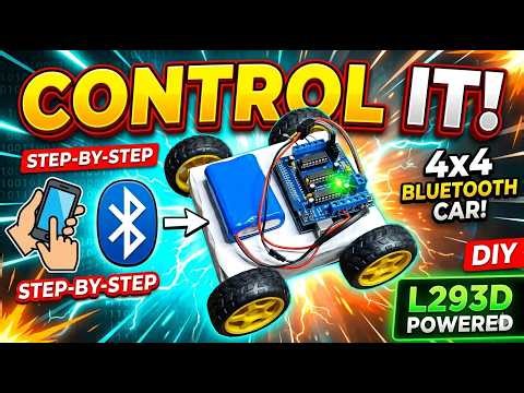 How To a 4x4 Bluetooth Controlled Car with Arduino | DIY Bluetooth Car | L293D Motor Driver Arduino