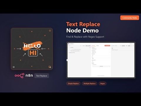 n8n Text Replace Node - Find & Replace with Regex Support | Community Node Tutorial