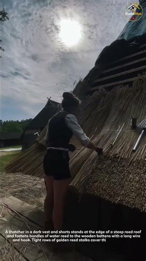 Thatching A Traditional Reed Roof 🌾🏠 #thatching #roofing #traditional
