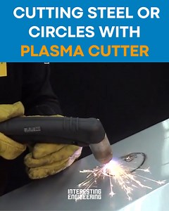 8.6K views · 128 reactions | Did you ever see how workers cut steel or fine circles with a plasma cutter? If you haven't, you are in the right place. | Interesting Engineering | Facebook