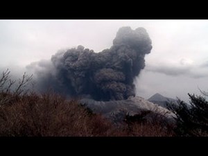 Explosive Eruption at Kirishima Volcano's Shinmoedake Crater, Japan - Screener 1920x1080 30p
