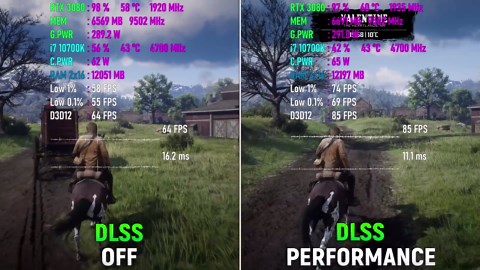 Red Dead Redemption 2 - DLSS ON vs OFF l RTX 3080 l RTX 2060
