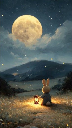 Peaceful Bunny Moonlight 🌙 Calm Night Ambience | Relaxing Sleep Moment