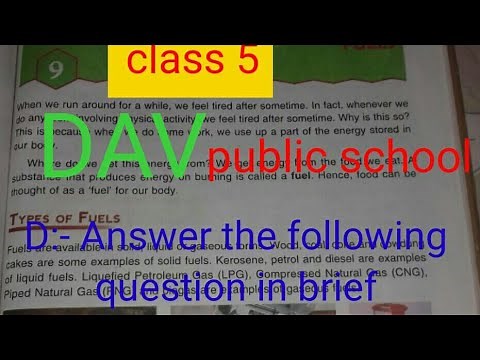 Dav class 5 science chapter 9 fuels questions answers || डीएवी पब्लिक स्कूल