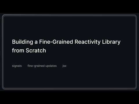 Создаём fine-grained reactivity библиотеку с нуля