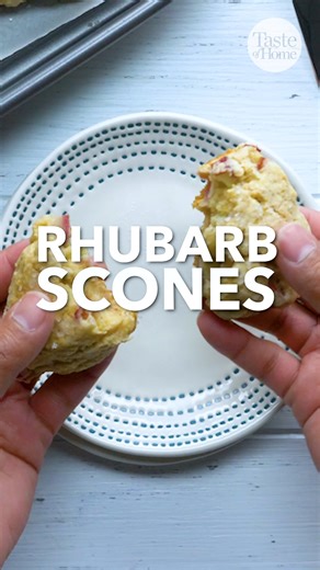 22K views · 115 reactions | We'll be eating these Rhubarb Scones everyday for breakfast! | Taste of Home | Facebook