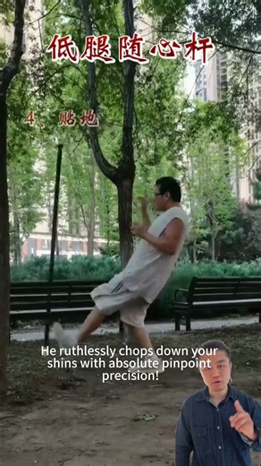 He ruthlessly chops down your shins with absolute pinpoint precision! #kungfu #wushufight
