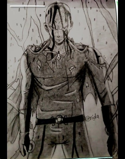 Art 🎨 “Saitama • Levi • Momo • Demon Slayer — all in one frame 🔥✍️” |@nida| #anime #art #sketch #fyp