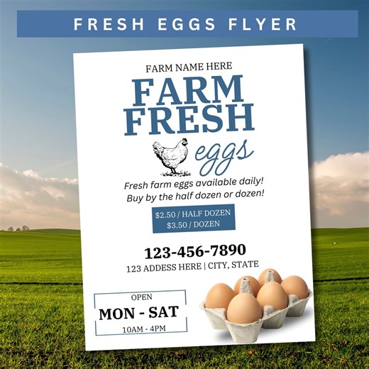 Fresh Eggs for Sale Flyer, Eggs for Sale Sign, Eggs Flyer, Farm Flyer, Farm Eggs for Sale - Etsy
