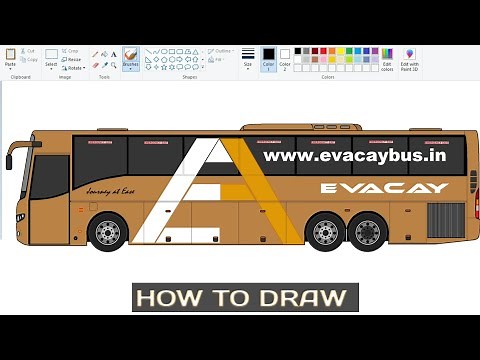 How to draw VOLVO Multi-Axle Bus on computer using Ms Paint.