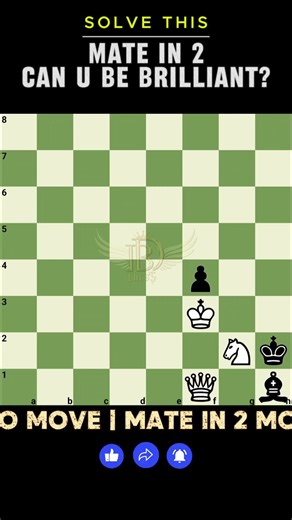 ⚡ One Brilliant Move! White to Play — Mate in 2 #chessgame #trending #shortvideo