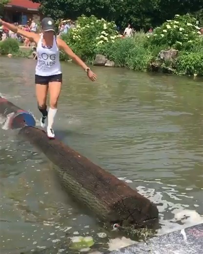 5.8M views · 10K reactions | This woman's log running skills are seriously impressive! ‍♀️ | LADbible | Facebook