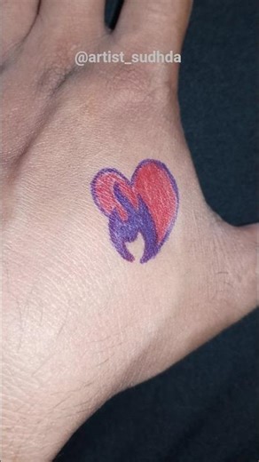 DIY temporary tattoo 😱❤️ #shorts #tattoo #trending #viral #reels #youtubeshorts