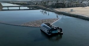 High-tech barges collect plastic from rivers