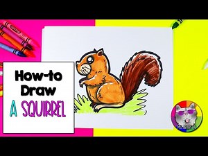 How To Draw a Squirrel, Autumn Squirrel Step-By-Step Directed Drawing Tutorial for KIDS!
