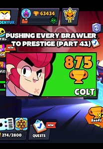 COLT to Prestige 1 🔫 | Pushing Every Brawler to Prestige #BrawlStars #brawlstarsclips #brawler #rankpush #rec