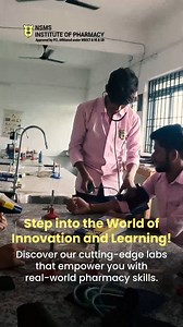1K views · 33 reactions | Step into the future of pharmacy with NSMS Institute of Pharmacy! Our state-of-the-art labs provide hands-on training to turn your passion into real-world skills. Learn. Innovate. Lead. #PharmacyEducation #FuturePharmacists #NSMSPharmacy #InnovationInLearning #PharmacyLabs #CareerInPharmacy #HandsOnLearning #PharmaSkills #StudentLife #PharmacyCollege #NSMSinstituteofpharmacy | NSMS Institute of Pharmacy | Facebook