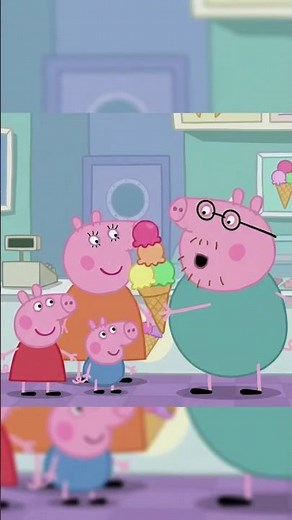 Peppa Pig Family Enjoy Ice Cream At shop