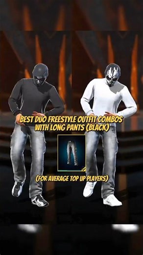 BEST DUO 👑 FREESTYLE 🇧🇷 OUTFIT COMBOS 👺 WITH LONG PAINTS ( BLACK)🔥 FREE FIRE 🔥