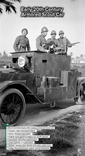 Early Armored Car in Action History #militarytech #ww1vehicles #armoredcar