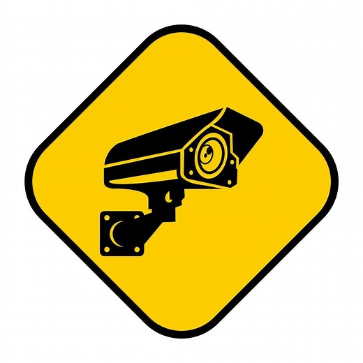 Download cctv video surveillance sign labels icon template design for free