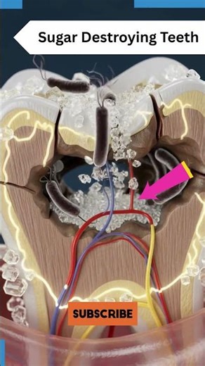 Sugar Destroying Teeth 😱 What Happens Inside #DentalHealth #Sugar #HealthTips