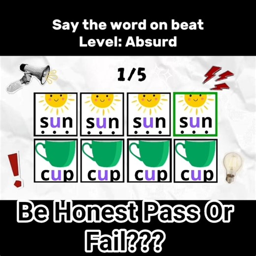 SAY THE WORD ON BEAT CHALLENGE #viral #cup #sun #rug #bus
