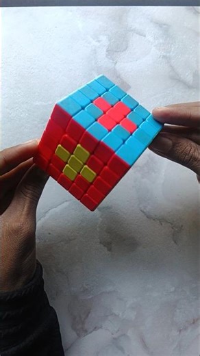 How to make a plus pattern on 5x5 Rubik's cube #rubikscube #cubing #shorts