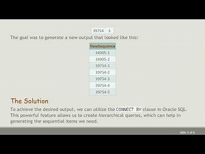 Generating a Sequence from Oracle Table Data