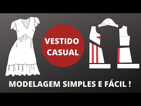 Como fazer um vestido casual - Manga tulipa - Modelagem passo a passo | Gisele Maués
