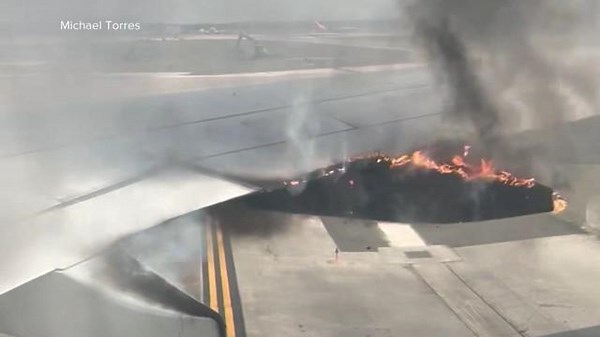 Delta plane's engine catches fire moment before takeoff in Orlando