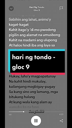 ̶S̶̶o̶̶n̶̶g̶̶S̶̶m̶̶i̶̶t̶̶h̶🎶 (@song_lyrics.034)’s videos with Hari Ng Tondo - Gloc-9