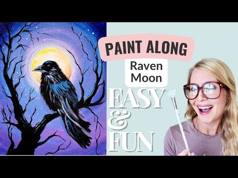 Therapy on a Canvas! 🖤 Paint a Spooky-Beautiful Raven & Moon (Beginner Acrylic)