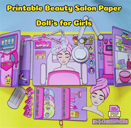 Printable Paper Doll Spa Kit: Skincare Salon, Beauty Play (digital Download) - Etsy