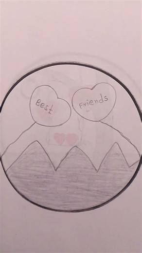 How to draw best friends circle drawing✍️