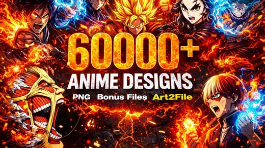 60,000  Anime Design Bundle PNG AI Transparent Background Dtg & Pod Ready One Piece, Demon Slayer, MHA, Tokyo Ghoul Instant Download - Etsy