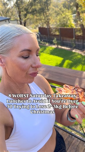 8 WORST Saturday Takeaway Lunches to Avoid If You’re Over 30 Trying to Lose 2–3kg Before Christmas 1. Chicken Schnitzel & Chips Sounds “easy” on a Saturday… but it’s a calorie bomb. Deep-fried chicken fries = a whole day of calories in one hit. 2. Large Sushi Packs Sushi isn’t always “light.” The big packs with crunchy chicken, sauces and 3 cups of rice can hit 900–1200 calories fast. 3. Pad Thai Noodles oils sugar = one of the highest-calorie takeaway meals. Most people underestimate it by half