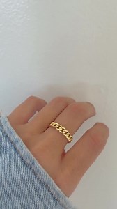 Chain Ring, Gold Chain Ring, Statement Ring, Chunky Ring, Curb Chain Ring, Cuban Link Ring, Stacking Ring, Gift for Her - Etsy